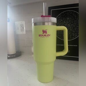Stanley Neon Green and Pink Insulated Travel Mug